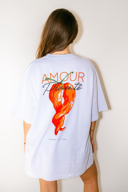 T-shirt "Amour Pimenté" - Blanc