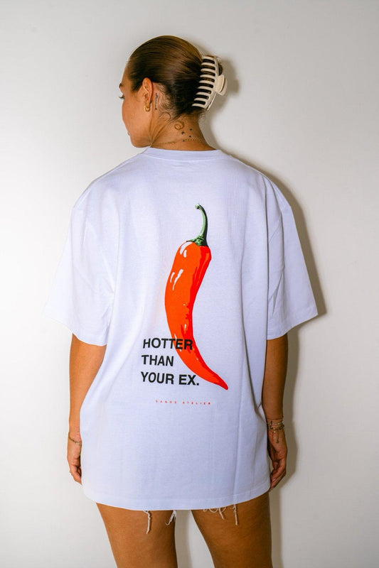 T-shirt "Hotter Than Your Ex" - Blanc