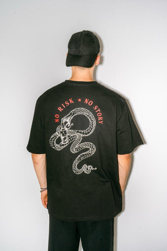 T-shirt "No Risk No Story" - Noir