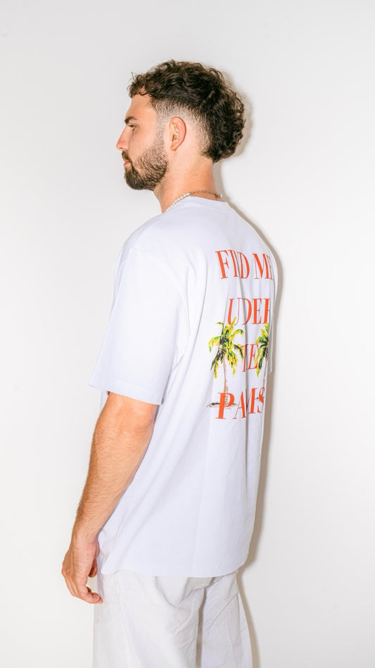 T-shirt "Under the Palms" - Blanc